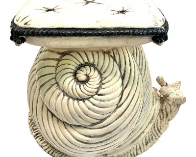 Vintage Italian Terracotta Snail Garden Stool Side Table