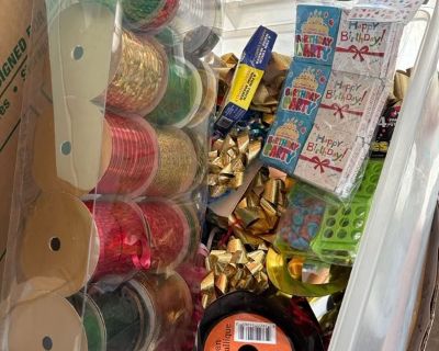 Various ribbons and party favors