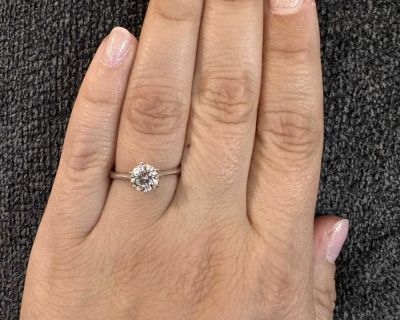 1CT Moissanite and sterling silver ring