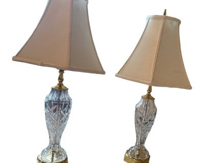 Set of 2 Waterford Crystal Table Lamps, 1950s