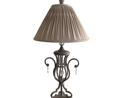 Uttermost Iron Table Lamp With Crystal Accents and Silk Shade