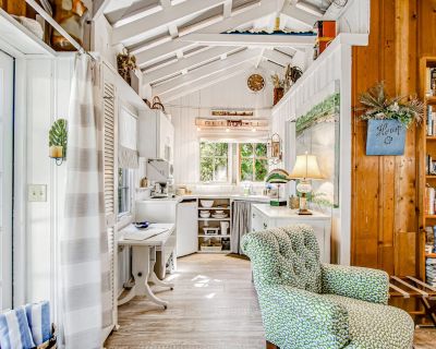 Avg / night: $108. Charming Getaway w/ a Kitchenette & Free WiFi - Walk to the Beach | Located in St. Simons Island, GA | 4.48 Stars | 0 Bed, 1 Bath | No Pets. No pets. Max 2 guests. If you're looking for a cozy getaway for just the two of you (or a quiet escape for a solo retreat), consider a stay here at Baby Breezy Tree House. Here, you'll find all that you need in a peaceful setting includi...