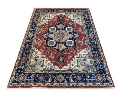 Rustic Handmade Tribal Serapi Rug 9x12