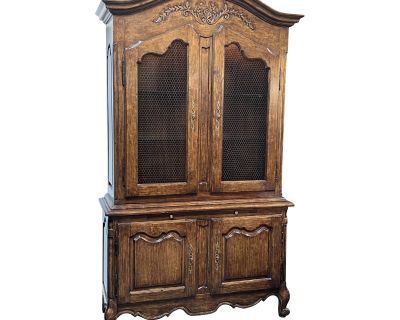 French Provincial Two Piece Kitchen Hutch