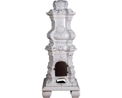 19th Century Austrian White Glazed Terracotta Kachelofen Stove