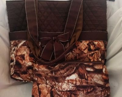 N. Gil Brown Camouflage Diaper Bag w/Matching Pouch