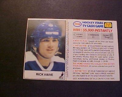 RICK VAIVE HOCKEY CARD