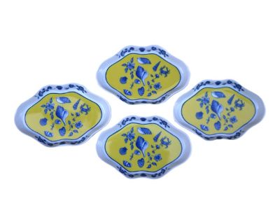1988 Coastal Small Leaf Dish Costa Azzurra by Lynn Chase-Set of 4