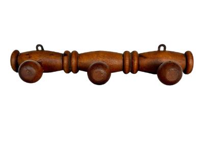 Mid 20th Century French Three Hook Coat Hat Rack