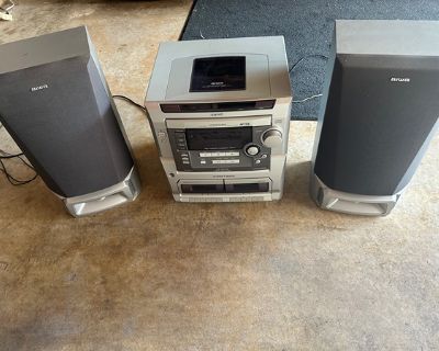 Large Aiwa SX-ZL 100 Stereo Speakers