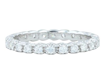 New 0.51ctw Diamond Eternity Ring 18k White Gold Size 6 Wedding Stackable Band