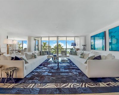 Grand Bay Dr. Leasing opportunity at the prestigious Grand Bay Tower in Key Biscayne. This luxurious oceanfront corner unit with stunning ocean views is the perfect island home. Enjoy 3,950 Sq Ft of living area including 4 bedrooms (oversize master bedroom) and 5/1 bathrooms. Oversize master bedroom, his and her master bathrooms and staff quarters. The kitchen is being fully renovated. \r\nPriv...