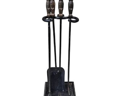1 / 5 Howes Boston Renaissance Forged Iron Owl Fireplace Tools Set