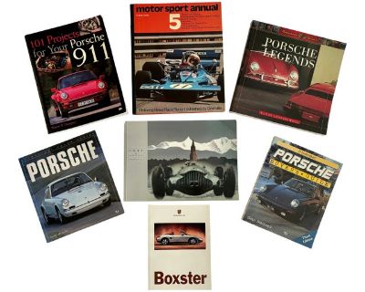 Vintage Car and Porsche Enthusiast's Book Collection- Set of 7