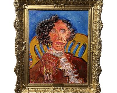 Original Painting on Canvas, "Fiery George Washington" by Serg Graff, Coa