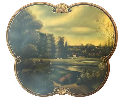 Pastoral Landscape Reproduction Oil Painting by Jeanne Reed Ltd. – Horchow Collection, Framed
