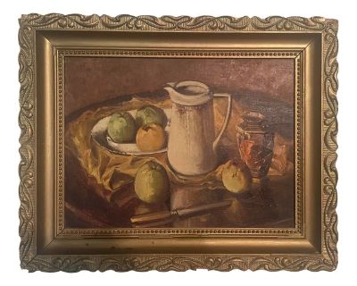 Antique European Oil Still Life Painting