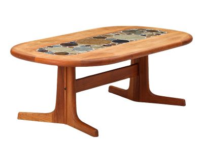 1960s Teak + Tile Coffee Table by Tue Poulsen