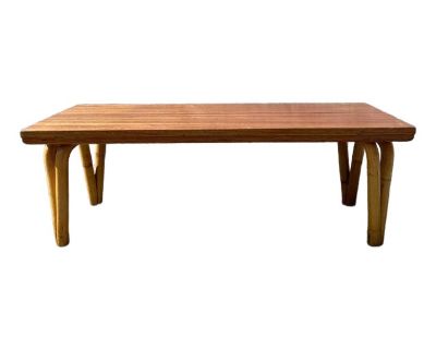 Rattan Coffee Table Paul Frankl Style Bentwood Wood Cocktail Bohemian Beach