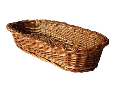 1970s Vintage Handmade Braided Wicker Bread Basket