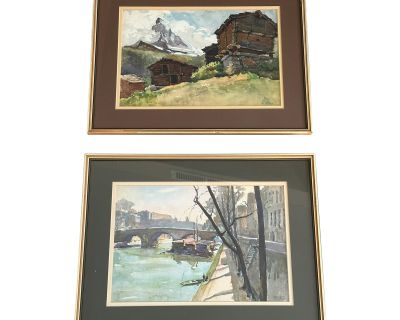 1970's Set of 2 Nicolas Markovitch Lithograph Prints