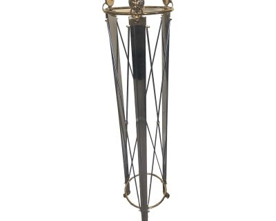 Mid 20th Century Maison Jansen Style Brass / Silver Italy Plant Stand