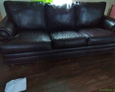 Dark Brown soft leather sofa & love seat