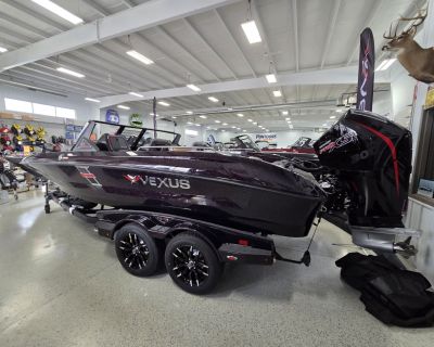 Introducing the DVX20S from Vexus Boats the revolution in boating has arrived! This exceptional boat package features the 2026 VEXUS DVX 20S with a striking main black cherry flake hull and a sleek interior in carbon black gel. Powered by a Mercury 300XL Pro XS engine, it also comes with a Vexus tandem axle custom bunk trailer, complete with black cherry flake fenders and black/silver wheels. T...