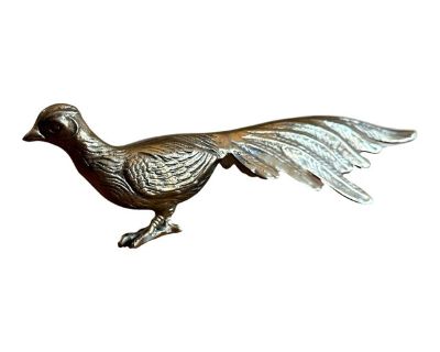 Vintage Brass Roadrunner Pheasant Sculpture, Mid-Century Hollywood Regency Style
