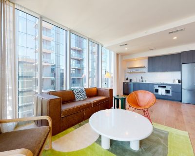 Avg / night: $237. 32nd-floor Rainey St condo with stunning lakeview balcony, rooftop pool & gym | Located in Austin, TX | 4.55 Stars | 1 Bed, 1 Bath | Pet-friendly. Dog-friendly. Max 4 guests. Admire Austin and beyond at this luxe 32nd-floor condo, highlighted by a private, lake-view balcony. The Live Music Capital of the World is at your doorstep, with downtown hot spots just an elevator ride...