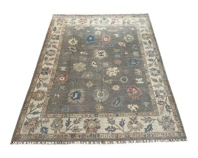 Handmade Mahal Style Rug – Afghan Wool Rug With Grey & Ivory Tones - 8'1 X 9'11