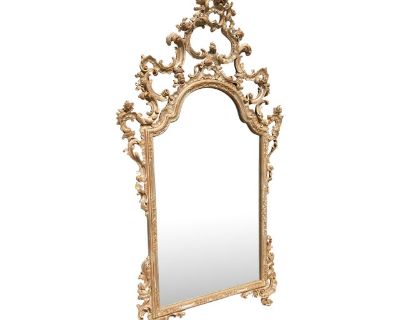 Mid 20th Century Chelini Giovannini Baroque Style Carved Mirror