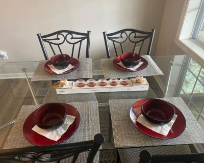 Glass top dining table/4chairs