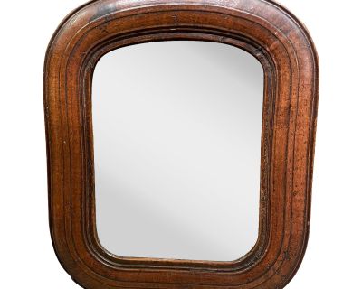 17th Century English Walnut Mirror With Original Glass, Small Scale