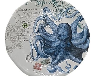 Michel Design Works Blue Octopus Platter Melamine