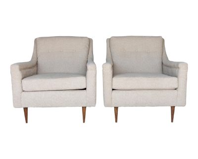 1950s Pair of Mid-Century Cream Boucle Chairs in the Style of Paul McCobb