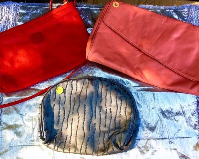 2 Nice Leather Purses & 1 Dressy Satin Beaded handbag