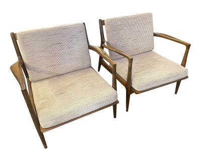 1960s Mid Century Modern Danish Pair of Kofod Larsen Lounge Chairs for Selig