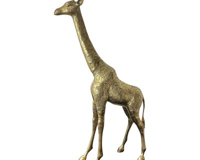 Vintage Solid Brass Giraffe Decorative Statue