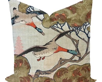 Flying Ducks in Sky by Mulberry Home Pillow Cover for 24" Insert