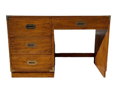 Vintage Burled Maple Campaign Desk