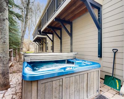 Avg / night: $121. Peaceful, dog-friendly townhome w/private hot tub & gas grill - walk to Ketchum | Located in Ketchum, ID | 4.86 Stars | 2 Bed, 2 Bath | Pet-friendly. Dog-friendly. Max 4 guests. Spend your next retreat at this quiet and relaxing townhome! You'll have a private hot tub to relax those tired muscles at the end of a day full of activity. The large heated garage has plenty of room...