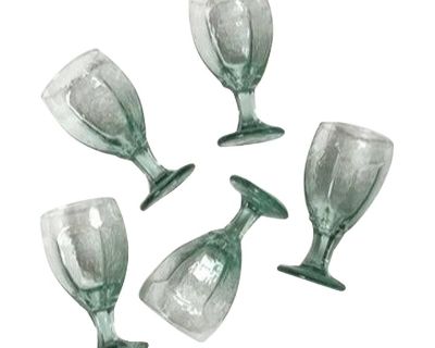 Vintage Sea Glass Goblets- Set of 5