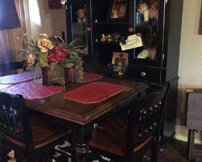 Dining room table and hutch