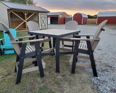 Bar Height Table and Chairs Composite Poly