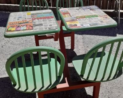 Mexican Style Restaurant Style Table W/4Swivel Chairs heavy mint shape