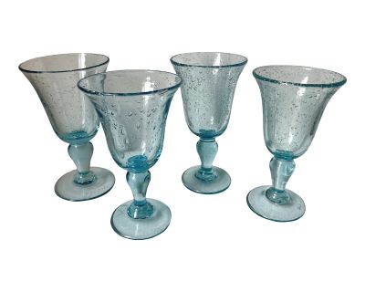 French La Verrerie De Biot Wine Goblets-Set of 4