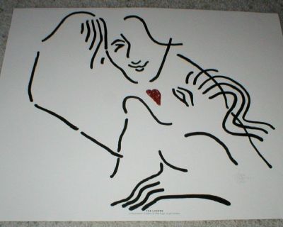"The Lovers" Limited Edition Art Print by Hugo - Signed Numbered Dated 1997
