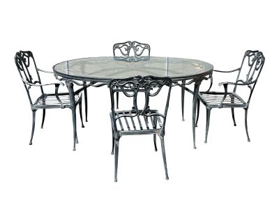 Vintage Patio Dining Table & 4 Chairs by Brown Jordan