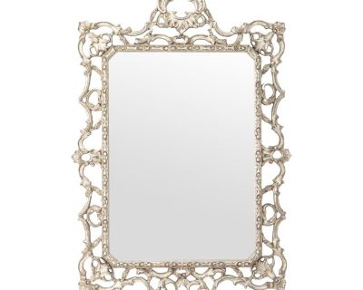 Rococo Style Silvered Wood Framed Mirror